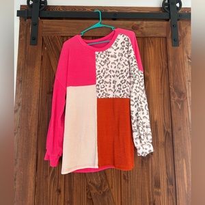 Pink/orange Color block shirt